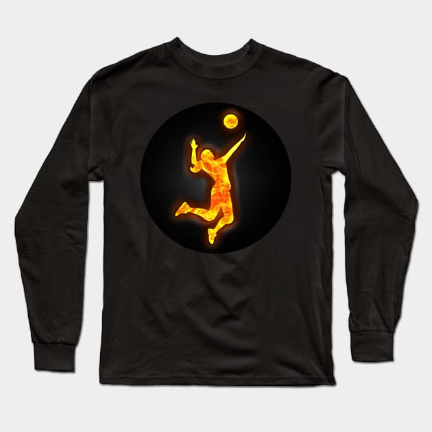 Volleyball player hitting a Volleyball Long Sleeve T-Shirt by The Black Panther